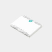 グレエレガントーシェブロンとミントモノグラム ポストイット (アングル)