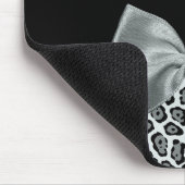 グレエレガントージャガープリントネかわいらしームシルバーボウ マウスパッド (コーナー)