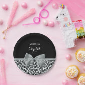 グレエレガントージャガープリント名シルバーボウ ペーパープレート (パーティー)