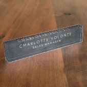 グレエレガントースタイリッシュプロフェッショナルアート デスクネームプレート (側面)