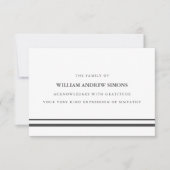 グレエレガントーストライプ葬儀悔やみや弔慰ありがとう 招待状 (正面)