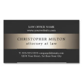 グレエレガントーフェイク金ゴールドストライプ弁護士 マグネット名刺 (正面)