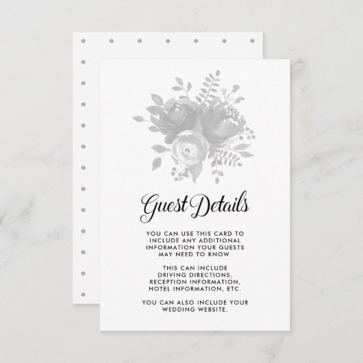 グレエレガントーフローラス結婚ゲスト詳細 エンクロージャーカード (正面/裏面)