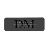 グレエレガントーモダンブラックモノグラム差出人住所 ラベル (正面)