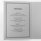 グレエレガントーモダンモノグラムシンプル結婚 三つ折り招待状 (内部最初)