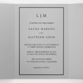 グレエレガントーモダンモノグラムシンプル結婚 三つ折り招待状 (内部中)