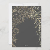 グレエレガントーモダン金ゴールドパンパブライダルシャワー 招待状 (裏面)