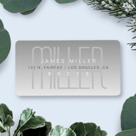 グレエレガントーユニークモダンモノグラム差出人住所 ラベル