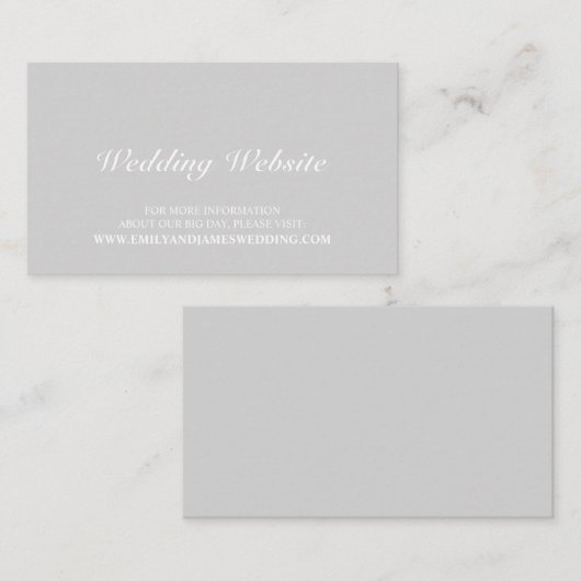 グレエレガントー結婚のウェブサイト エンクロージャーカード (正面/裏面)