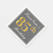 グレエレガントー、フェイク金ゴールド85番目の誕生日、名前をカスタムする スタンダードランチョンナプキン (角)