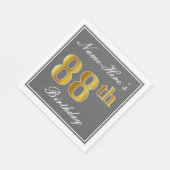 グレエレガントー、フェイク金ゴールド88誕生日、名前をカスタムする スタンダードランチョンナプキン (角)