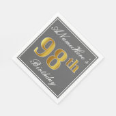 グレエレガントー、フェイク金ゴールド98誕生日、名前をカスタムする スタンダードランチョンナプキン (角)