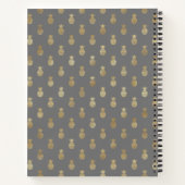 グレエレガントー&金ゴールドパイナップルパーソナライズされたレシピ ノートブック (裏面)