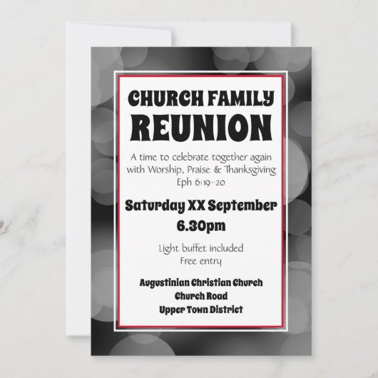 グレカスタマイズー《写真》ぼけ味教会懇親会 招待状 (正面)