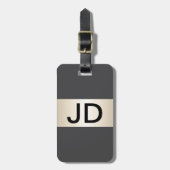 グレカッコいいイ金フェイク属ストライプモノグラム ラゲッジタグ (正面縦)