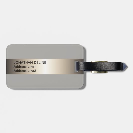 グレカッコいいイ金フェイク属ストライプモノグラム ラゲッジタグ (裏面横)