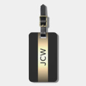 グレカッコいいイ金フェイク属ストライプモノグラム ラゲッジタグ (正面縦)