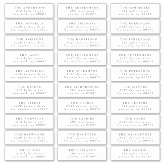 グレクラシックイ結婚住所 シール (正面)