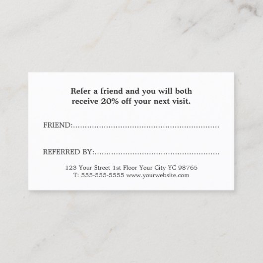 グレクールーエレガントゴールデン美しいサロン 紹介カード (裏面)