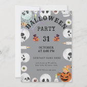 グレクールークラシックハロウィーンオフィスパーティー 招待状 (正面)