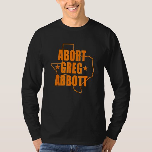 グレグアボットテキサス州の地図を中止 Tシャツ (正面)