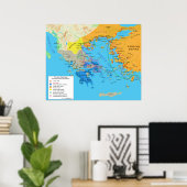 グレコペルシア戦争の間のギリシャ世界の地図 ポスター (ホームオフィス)