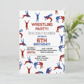 グレコローマンフリースタイルレスリング子供の誕生日 招待状 (スタンド正面)