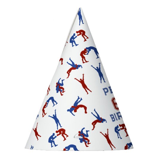 グレコローマンフリースタイルレスリング誕生日パーティー パーティーハット (左)