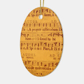 グレゴリオ暦の詠唱音楽スコア セラミックオーナメント (左)