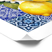 グレシアンブルー&レモンブライダルシャワーウェルカムポスター ポスター (コーナー)