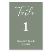 グレシンプルー結婚セージの筆跡 テーブルナンバー (正面)