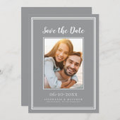 グレシンプルー結婚婚約写真モダン セーブザデート (正面/裏面)