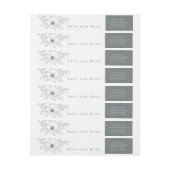 グレシンプルー·ホワイト·アネモネ·アート·フローラが日付を保存 ラップアラウンドラベル (シート)