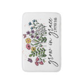 グレスクリスチャンフローラで成長する植物性引用文 バスマット (正面縦)