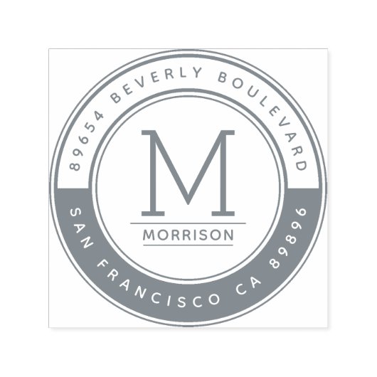 グレスタイリッシューコンテンポラリーモノグラム差出人住所 セルフインキングスタンプ (デザイン)