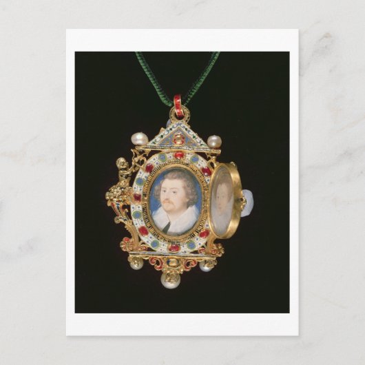 グレスリー・ジュエルとサーのミニチュアポートレート ポストカード (正面)