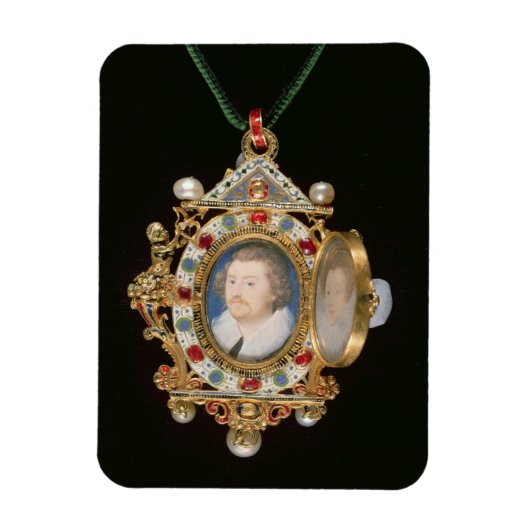 グレスリー・ジュエルとサーのミニチュアポートレート マグネット (縦)