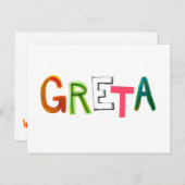 グレタおもしろいカラフルグレタ愛好家への贈り物 ポストカード (正面/裏面)