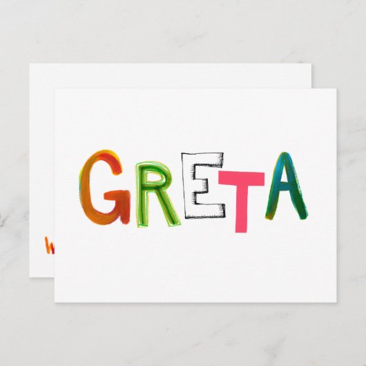 グレタおもしろいカラフルグレタ愛好家への贈り物 ポストカード (正面/裏面)