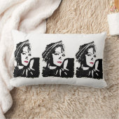 グレタの白黒の腰板クッション ランバークッション (ブランケット)