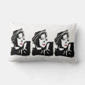 グレタの白黒の腰板クッション ランバークッション (裏面)