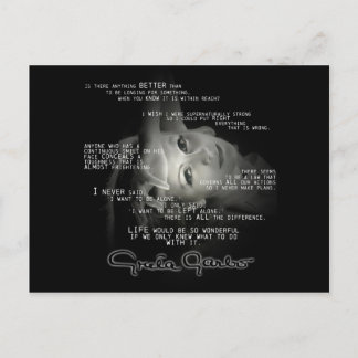 グレタガルボ引用文ポストカード ポストカード