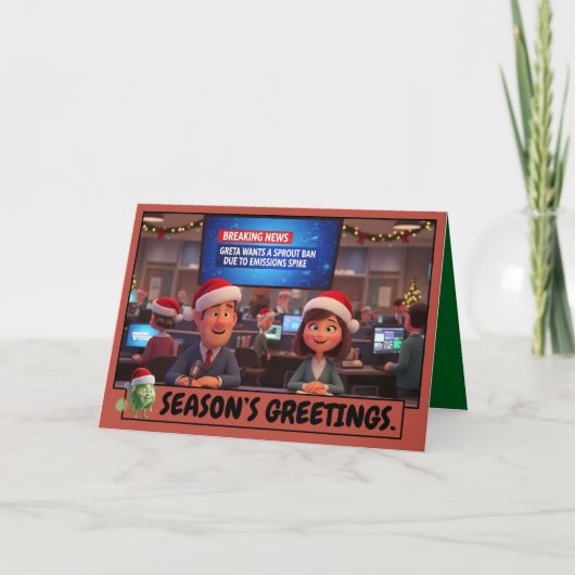 グレタ風の面白いスローガンのクリスマスカード カード (正面)