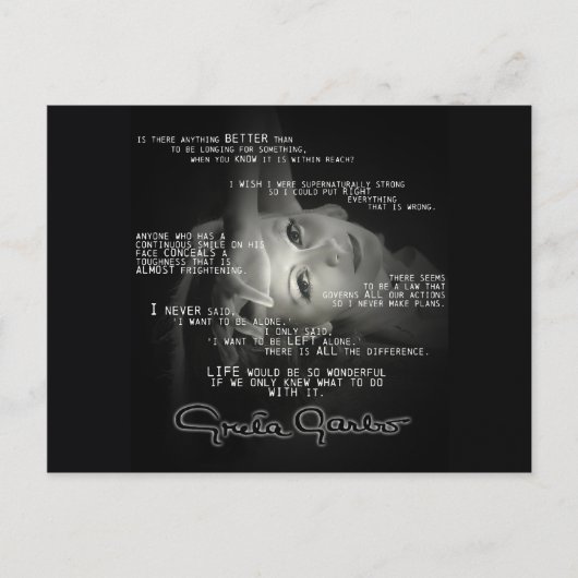 グレタ・ガルボ葉書 ポストカード (正面)