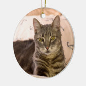 グレッグの虎猫猫のクリスマスのオーナメント セラミックオーナメント (左)