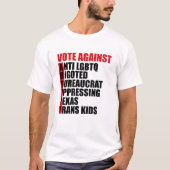 グレッグ・アボット・テキサス州民主党のWord詩に対する投票 Tシャツ (正面)
