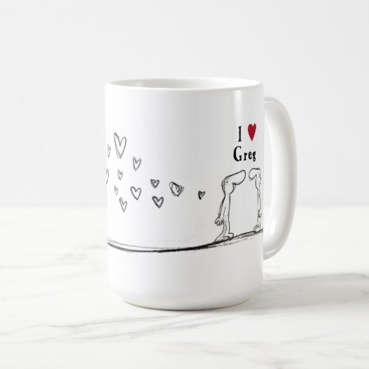 グレッグ"私は愛しますグレッグ"を"私ハートグレッグ" コーヒーマグカップ (正面右)