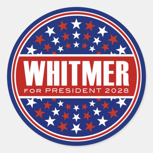 グレッチェン・ウィットマー大統領2028 ラウンドシール (正面)