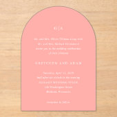 グレトチェンコーラルピンクエレガントな結婚式 アクリル招待状 (正面)