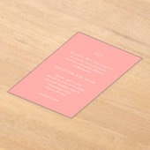 グレトチェンコーラルピンクエレガントな結婚式 アクリル招待状 (レイダウン)